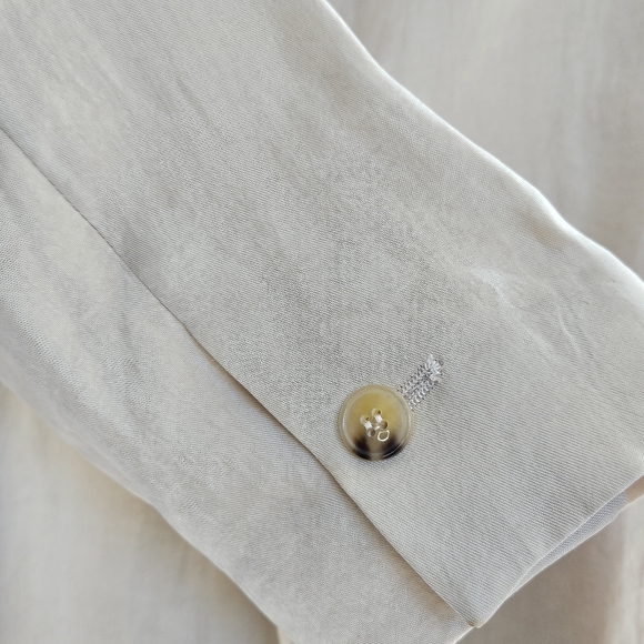 Mango 100% Lyocell Blazer Khaki Tan Women's US Small - Picture 11 of 15